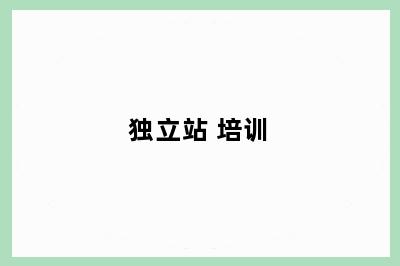 独立站 培训